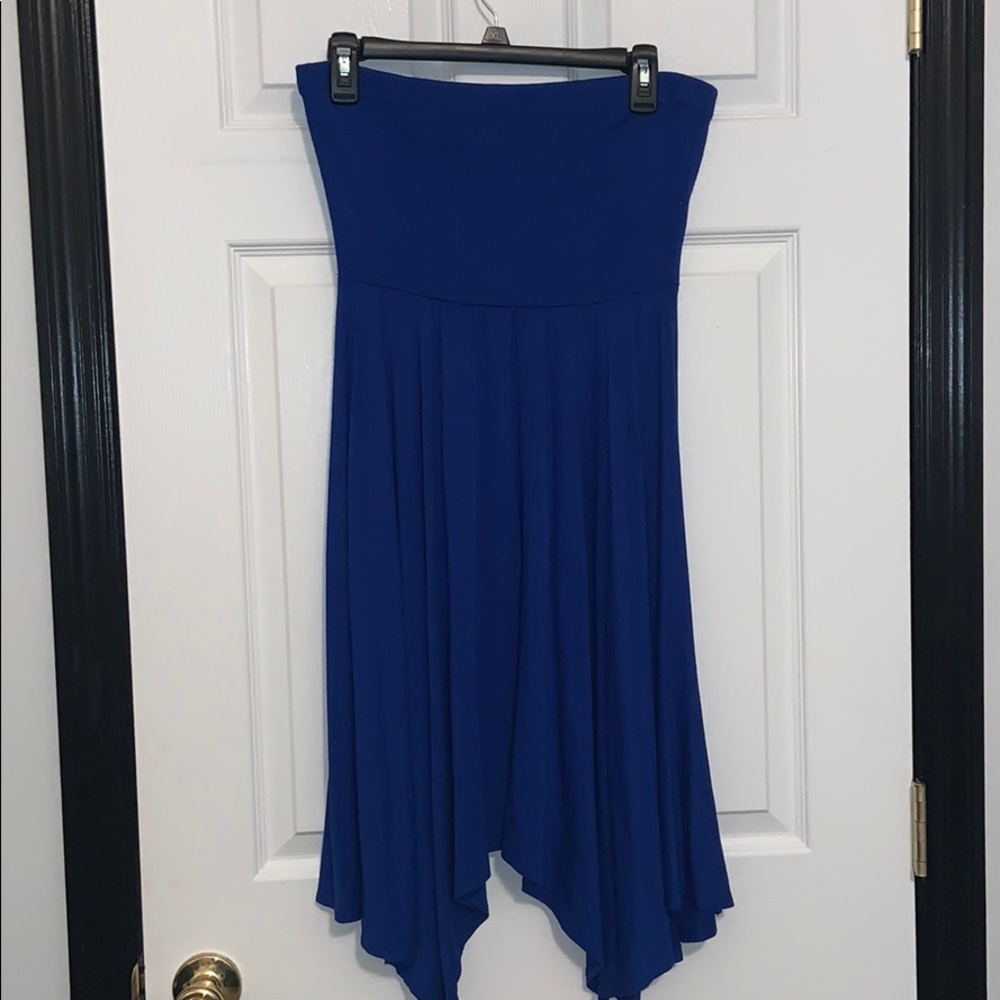 Blue Strapless dress